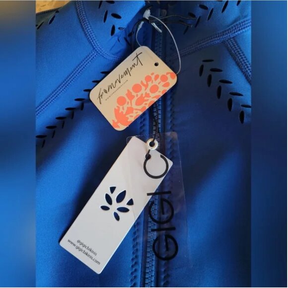 Free People NWT Gigi C Bikinis Lydia Cobalt Surf swimsuit blue size M - Picture 8 of 8